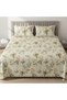 3 Pieces Flat Bedsheet Set with Floral Pattern King Size Bed Pillow Cover Set with 1 Bedsheet, 2 Pillow Cover Bedding Set King (U.K. Standard)) (Cream Green Floral., King (U.K. Standard)) - 3