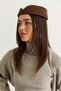 Women's Bitter Coffee Embossed Textured Curved Brim Vintage Pillbox Hat 19119 60286769 - 3