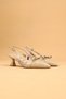 Women's Short Heeled Buckle Open Back Evening Dress Shoes Heeled Shoes - 4