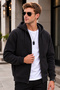Men's Relaxed Fit 3 Thread Winter Fleece Lined Double Pocket Zipper Hooded Sweatshirt - 4