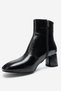 Aubert Black Wrinkled Patent Leather Women's Heeled Boots - 8