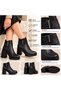 Stoned Buckle Detailed Thick Heel Women's Boots