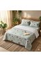 3 Pieces Flat Bedsheet Set with Floral Pattern King Size Bed Pillow Cover Set with 1 Bedsheet, 2 Pillow Cover Bedding Set King (U.K. Standard)) (Light Green Floral., King (U.K. Standard)) - 6