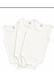 Cream Ribbed Sleeveless Baby Bodysuit Two-Piece Set - 2
