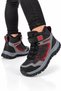 Children's Warm Non-Slip Sole Trekking & Outdoor Boots Black-Red - 4