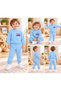 Boys' Blue 2-Piece Tracksuit Set Long Sleeve Go Surfing Printed Comfortable Casual Combination - 3