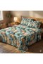 Luxury King Size Bedding Set 3-Piece | Digital Floral Bedsheet | Wrinkle-Free & Easy Care and 1 Flat Bedsheet & 2 Pillow Covers. King (U.K. Standard)) (Turquoise Floral, King (U.K. Standard)) - 5