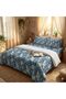 Luxury King Size Bedding Set 3-Piece | Digital Floral Bedsheet | Wrinkle-Free & Easy Care and 1 Flat Bedsheet & 2 Pillow Covers. King (U.K. Standard)) (Blue Floral!, King (U.K. Standard)) - 6