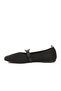 Black Textile Banded Women's Ballerinas - 2