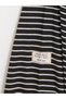 Lcw Modest Black Striped Dress with Tie Detail - 4