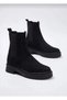 Flat Sole Black Elastic Women's Chelsea Boots