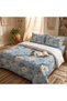 Luxury King Size Bedding Set 3-Piece | Digital Floral Bedsheet | Wrinkle-Free & Easy Care and 1 Flat Bedsheet & 2 Pillow Covers. King (U.K. Standard)) (Sky Blue, King (U.K. Standard)) - 6