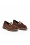 Brown Suede Thick Comfortable Sole Stylish Stone Detailed Women's Office Event Casual Shoes Loafer - 4