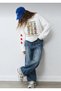 Oversize Long Sleeve T-Shirt 100% Cotton Ecru Western Dept. Cowboy Boots Printed - 2