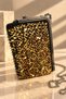 Leopard Patterned Sequined Hand Knitted Bag – Evening Dress Bag with Metal Frame and Chain Strap - 4