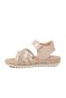 Beige Velcro Strap Baby Sandals with Stone Detail - 2