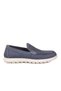 Blue Nubuck Genuine Leather Memory Sole Men's Casual Shoes