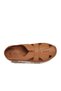 Tan Genuine Leather Elastic Women's Casual Shoes - 4
