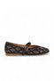 Coffee Stone Embroidered Adjustable Ankle Strap Stylish Comfortable Women's Ballerinas - 2