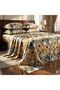 Luxury King Size Bedding Set 3-Piece | Digital Floral Bedsheet | Wrinkle-Free & Easy Care and 1 Flat Bedsheet & 2 Pillow Covers. King (U.K. Standard)) (Light Brown Floral, King (U.K. Standard))