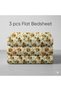 Luxury King Size Bedding Set 3-Piece | Digital Floral Bedsheet | Wrinkle-Free & Easy Care and 1 Flat Bedsheet & 2 Pillow Covers. King (U.K. Standard)) (Cream Floral!, King (U.K. Standard)) - 4