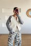 Md Gray Double Zipper Raglan Sleeve Cardigan