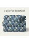 Luxury King Size Bedding Set 3-Piece | Digital Floral Bedsheet | Wrinkle-Free & Easy Care and 1 Flat Bedsheet & 2 Pillow Covers. King (U.K. Standard)) (Blue Floral!, King (U.K. Standard)) - 4