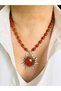 Arpa Jasper Natural Stone Sun Pendant 46 cm