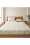 3 Pieces Flat Bedsheet Set with Floral Pattern King Size Bed Pillow Cover Set with 1 Bedsheet, 2 Pillow. Bedding Set (Light Floral Green, King (U.K. Standard)) - 3