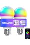 2 حزمة من مصابيح RGB الذكية، A19 E26/E27، متوافقة مع أليكسا وجوجل هوم