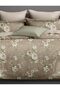 3 Pieces Flat Bedsheet Set with Floral Pattern King Size Bed Pillow Cover Set with 1 Bedsheet, 2 Pillow Cover Bedding Set (Cream Blue, King (U.K. Standard)) (Brown, King (U.K. Standard)) - 2