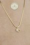 Steel Necklace - Stone Flower 316L Steel Italian Crushed Chain Necklace Non-Tarnish Non-Fade 39+5cm - 2