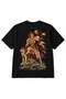 Graphic Cotton Adult T-Shirt with Wolf, Eagle and Warrior Figures - 2