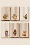 Vintage Embroidered Decorative Hand Towel Set of Six – 100% Cotton, Striped Linen Texture (30×45)