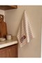 Vintage Embroidered Decorative Hand Towel Set of Four – 100% Cotton, Striped Linen Texture (30×45) - 4