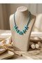Handmade Drop Turquoise Natural Stone Necklace - 3