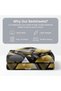 3 Pieces Flat Bedsheet Set with Floral Pattern King Size Bed Pillow Cover Set with 1 Bedsheet, 2 Pillow. Bedding Set (Black Gold Abstract, King (U.K. Standard)) - 2