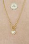 Steel Necklace - White Ring 316L Steel Chain Necklace Non-Tarnish Non-Fade 44+5cm - 2