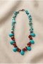 Handmade Drop Turquoise and Brown Jasper Natural Stone Necklace - 2
