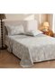 3 Pieces Flat Bedsheet Set with Floral Pattern King Size Bed Pillow Cover Set with 1 Bedsheet, 2 Pillow. Bedding Set (Floral Gray, King (U.K. Standard)) - 5