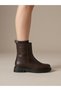 Genuine Leather and Fur Zippered Boots Women's Shoes