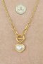 Steel Necklace - White Ring 316L Steel Chain Necklace Non-Tarnish Non-Fade 44+5cm - 4