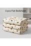 3 Pieces Flat Bedsheet Set with Floral Pattern King Size Bed Pillow Cover Set with 1 Bedsheet, 2 Pillow. Bedding Set (Light Cream rose, King (U.K. Standard)) - 2