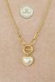 Steel Necklace - White Ring 316L Steel Chain Necklace Non-Tarnish Non-Fade 44+5cm