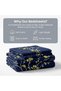 3 Pieces Flat Bedsheet Set with Floral Pattern King Size Bed Pillow Cover Set with 1 Bedsheet, 2 Pillow. Bedding Set (Blue Yellow Floral, King (U.K. Standard)) - 2