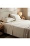 Luxury 3-Piece Turkish Cotton Bedsheet Set – 300 Thread Count, Elegant Stripe & Plain Dyed Flat Sheet Collection with Matching Pillowcases (King Size) (Off White, King (U.K. Standard)) - 5