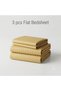 Luxury 3-Piece Turkish Cotton Bedsheet Set – 300 Thread Count, Elegant Stripe & Plain Dyed Flat Sheet Collection with Matching Pillowcases (King Size) (Gold, King (U.K. Standard)) - 4