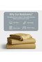 Luxury 3-Piece Turkish Cotton Bedsheet Set – 300 Thread Count, Elegant Stripe & Plain Dyed Flat Sheet Collection with Matching Pillowcases (King Size) (Gold, King (U.K. Standard)) - 2