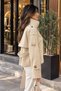 Bsk Model Stand Collar Thick Cashmere Lined Oversize Women's Coat Black Winter Buttoned Jacket - 2