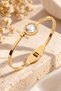 Steel Celeste Zircon Stone Luxury Women's Handcuff Bracelet Gold Color - 2